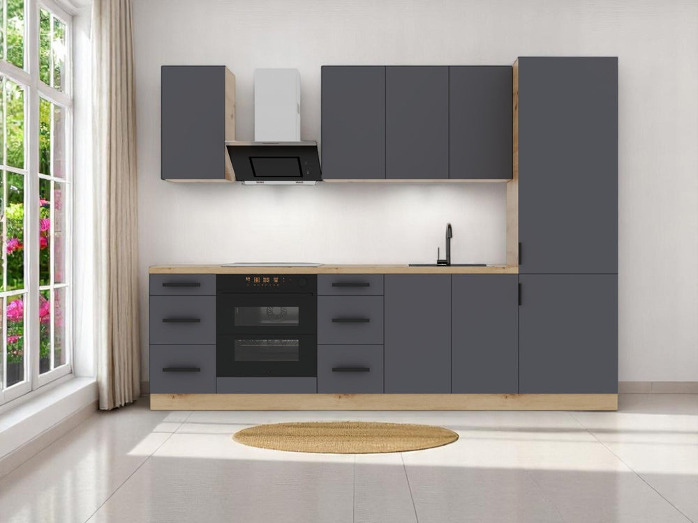 Küchenzeile Nexa Grau – 280 cm – K98-G280
