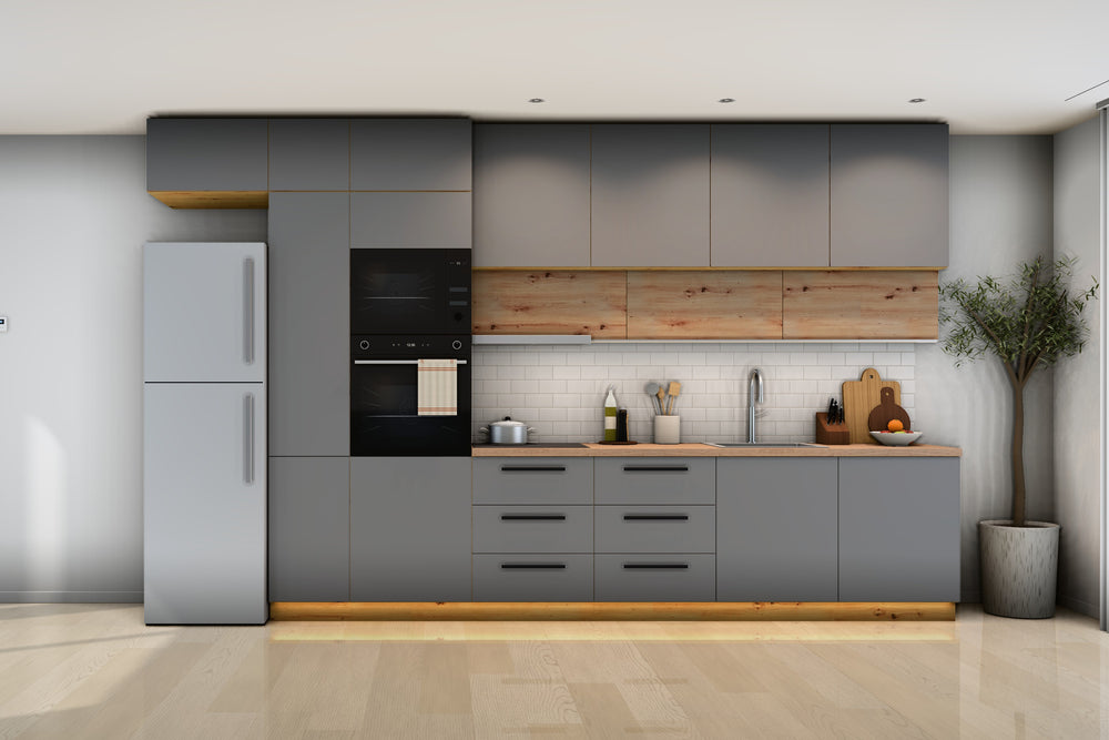 Küchenzeile Nexa Grau & Woodline – 400 cm – K18-G400