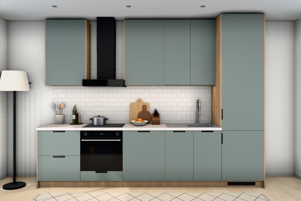 Küchenzeile Sorento Grün & Sonoma Eiche – 320 cm – KÜ-SORENTO3-001