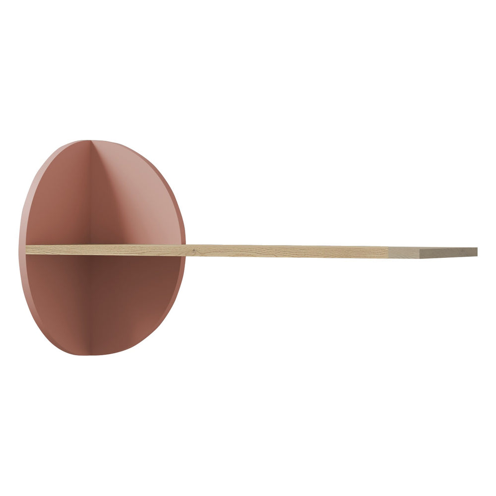 Lexi Wandregal 82 cm mit halbrunder Zierscheibe – Cremona Eiche / Macadamia / Puderrosa