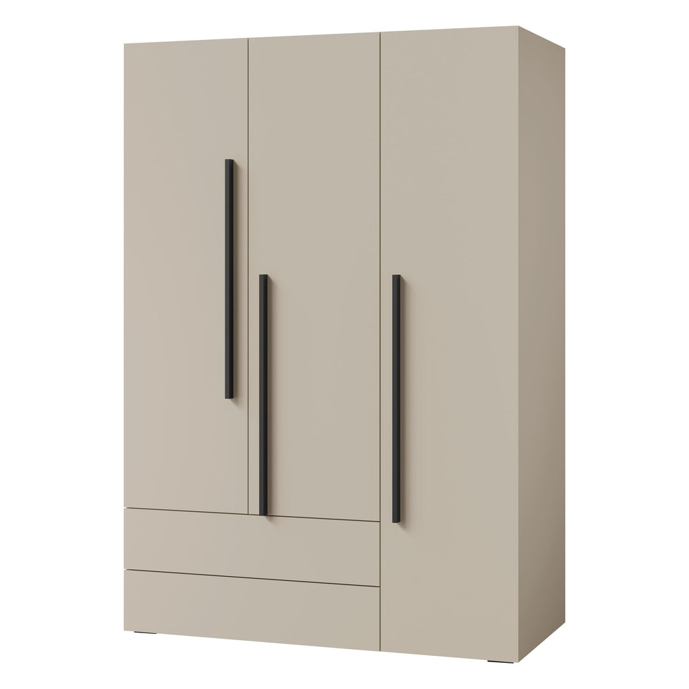 Lorin Kleiderschrank 135 cm mit 3 Türen und 2 Schubladen – Kaschmir