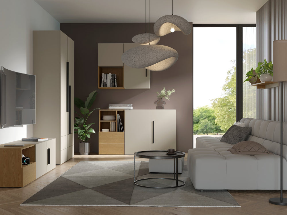 Lorin Jugendzimmer-Set 5-teilig mit Kleiderschrank – Kaschmir / Frühlingseiche