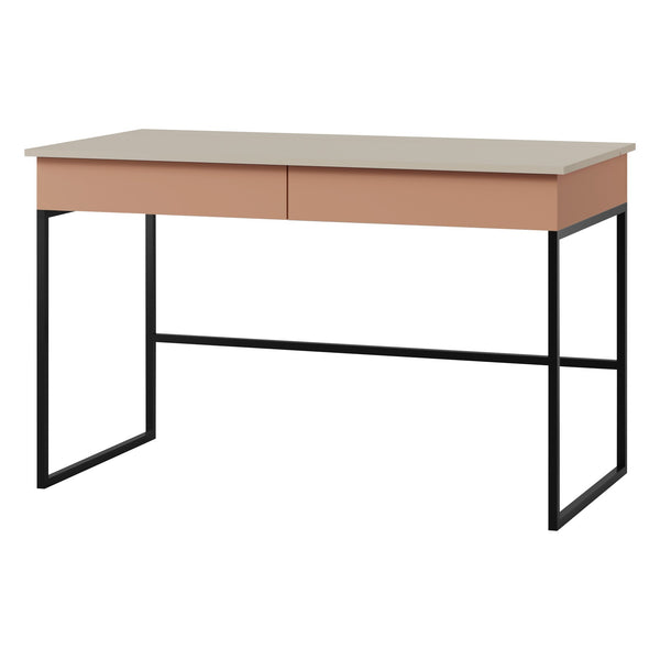 Lorin Schreibtisch 125 cm mit 2 Schubladen – Kaschmir / Alpaka
