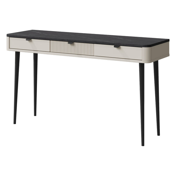Marly Konsolentisch 130 cm mit 3 Schubladen – Kaschmir / Grauer Stein