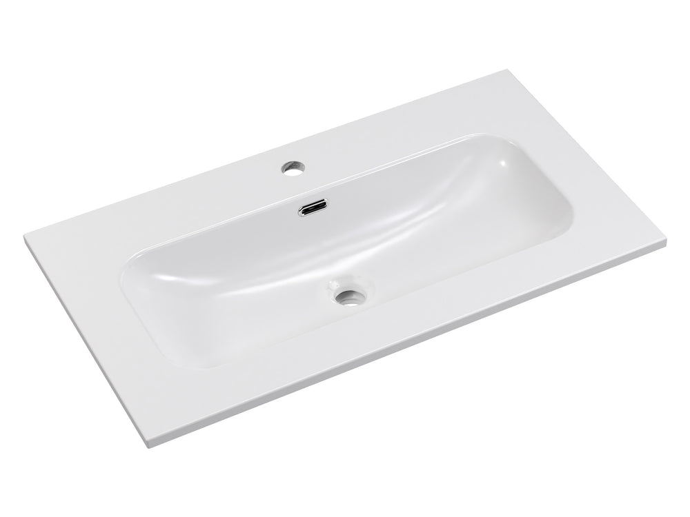 Möbelwaschbecken Flavia 81 × 46 cm – Weiß, glänzend, eckig