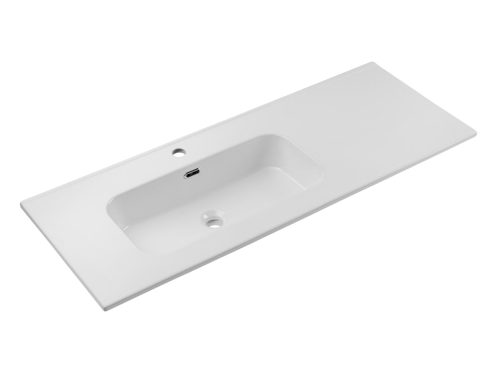 Möbelwaschbecken Gora II 121 × 46 cm – Weiß, glänzend, eckig – Becken links