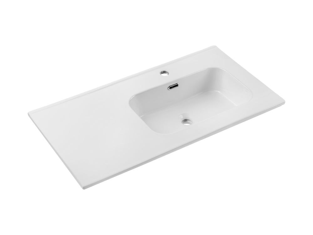Möbelwaschbecken Gora II 91 × 46 cm – Weiß, glänzend, eckig