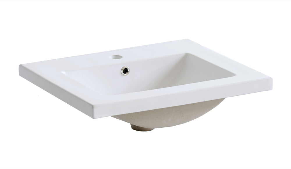 Möbelwaschbecken Nova-9060 61 × 46 cm – Weiß, glänzend, eckig