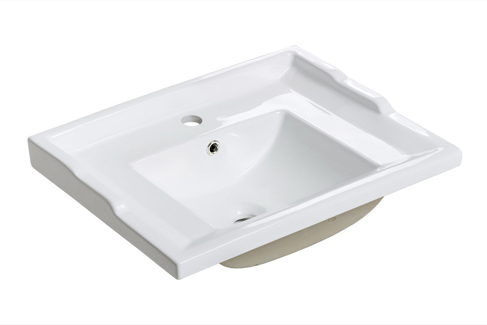 Möbelwaschbecken Retra 61 × 46 cm – Weiß, glänzend, eckig