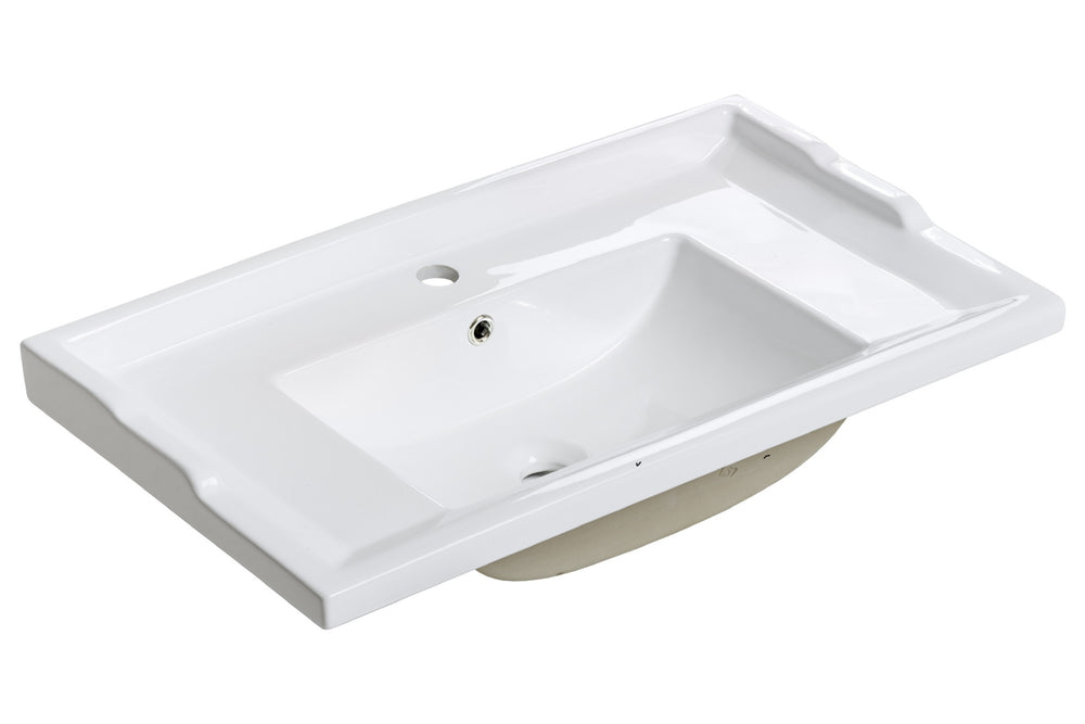 Möbelwaschbecken Retra 81 × 46 cm – Weiß, glänzend, eckig