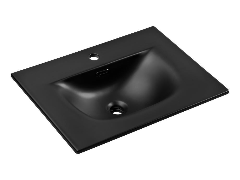 Möbelwaschbecken Skyla I 61 × 46 cm – Schwarz, matt, eckig