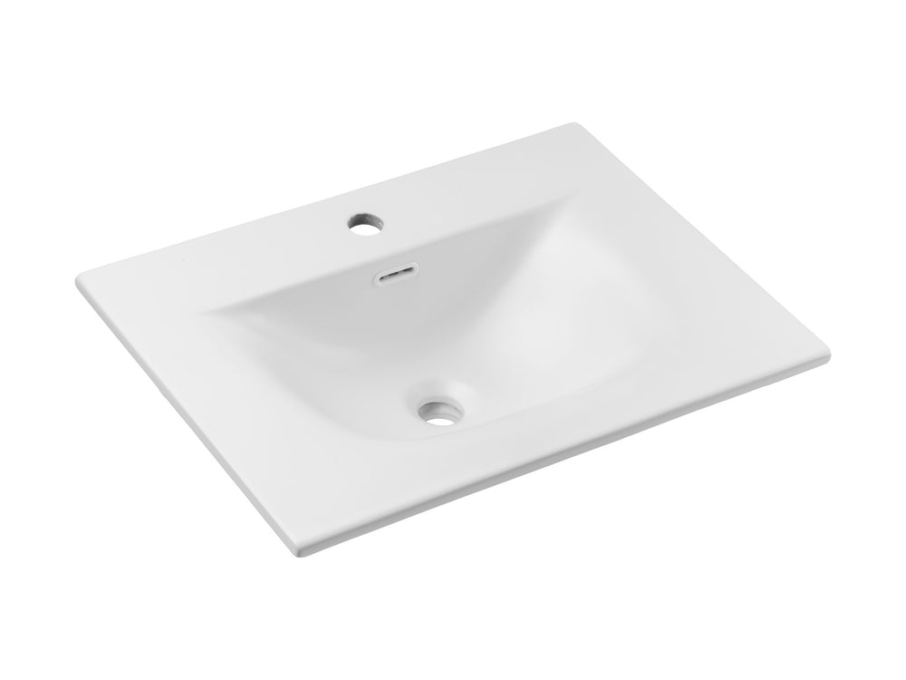 Möbelwaschbecken Skyla I 61 × 46 cm – Weiß, matt, eckig
