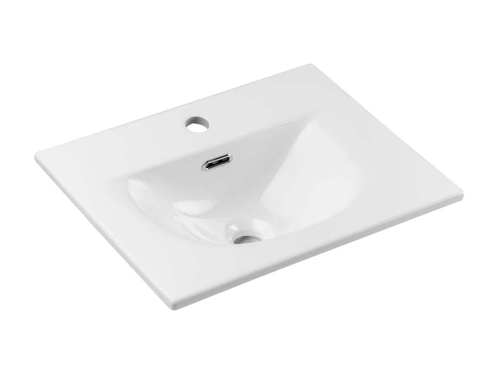 Möbelwaschbecken Skyla III 51 × 40 cm – Weiß, glänzend, eckig