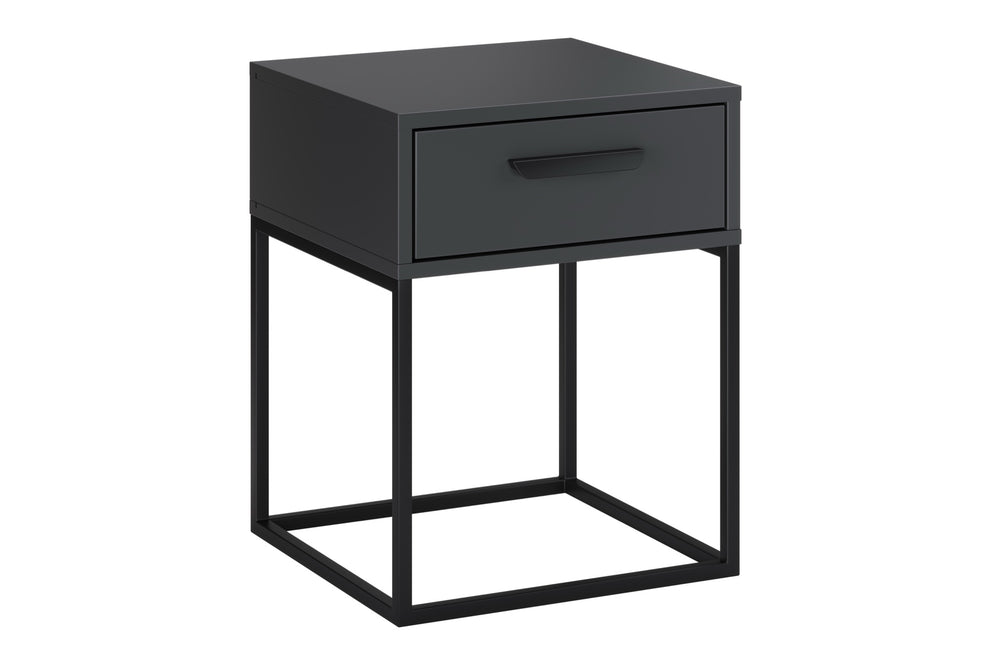 Nachttisch Navira Anthrazit 40 × 52 × 39 cm mit 1 Schublade