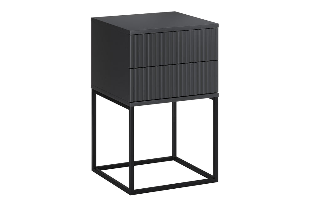 Nachttisch Spella Anthrazit 40 × 65 × 39 cm mit 2 Schubladen