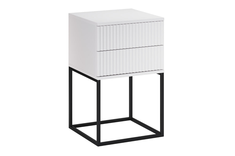 Nachttisch Spella Weiß 40 × 65 × 39 cm mit 2 Schubladen