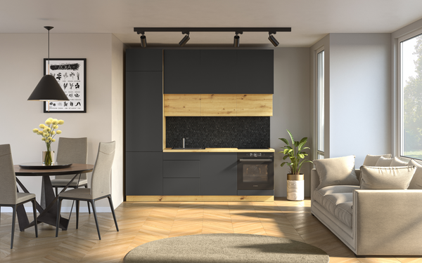 Nexa Küchenmöbel-Set 240 cm – Küchenzeile mit Hochschrank