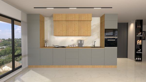 Nexa Küchenzeile KÜ-LN-004 – Woodline & Beige