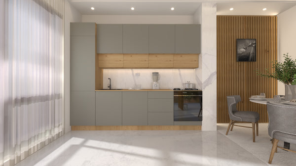 Nexa Küchenzeile KÜ-LN-006 – Beige & Woodline