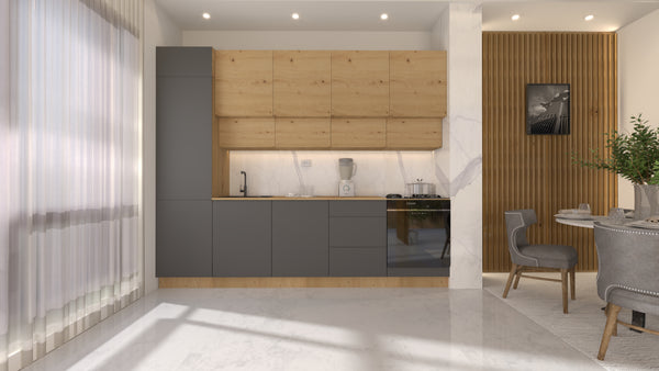 Nexa Küchenzeile KÜ-LN-006 – Woodline & Grau