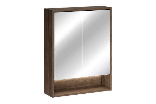 Spiegelschrank Violetta Walnuss Villa 60 × 76,8 × 18,8 cm mit 2 Türen