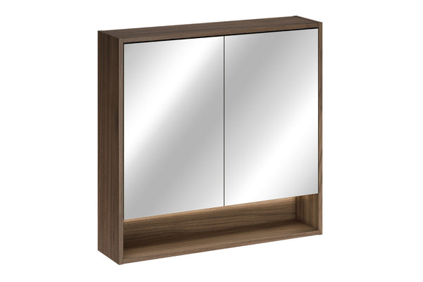 Spiegelschrank Violetta Walnuss Villa 80 × 76,8 × 18,8 cm mit 2 Türen