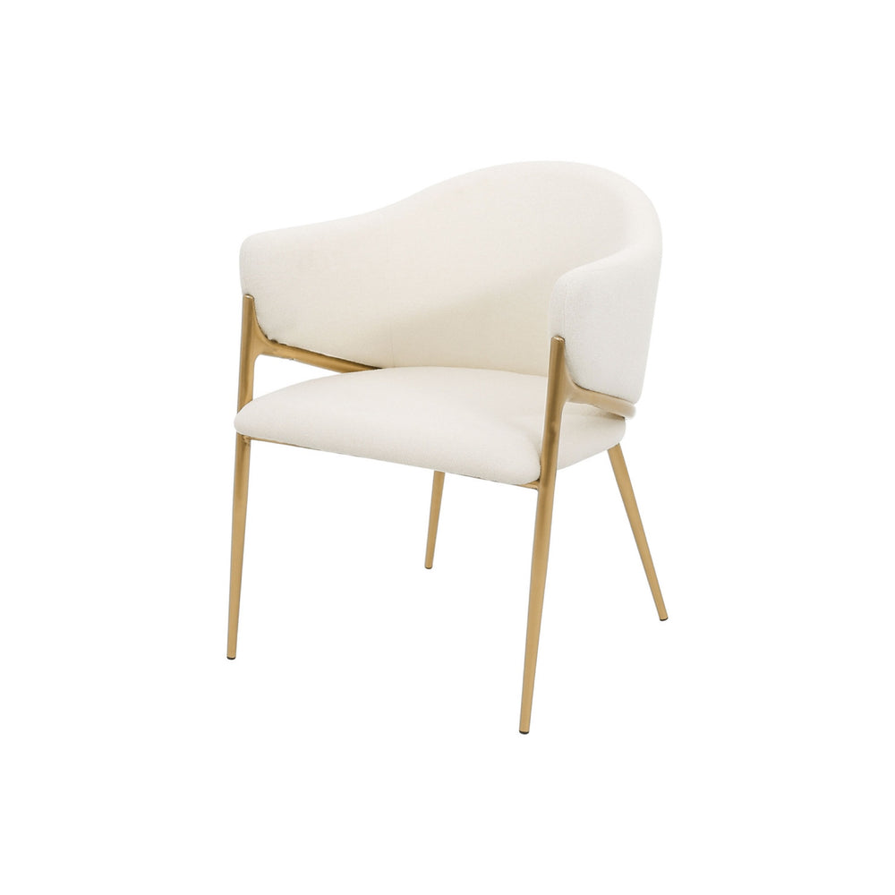 Stuhl Hillora Golden legs, Pearl white