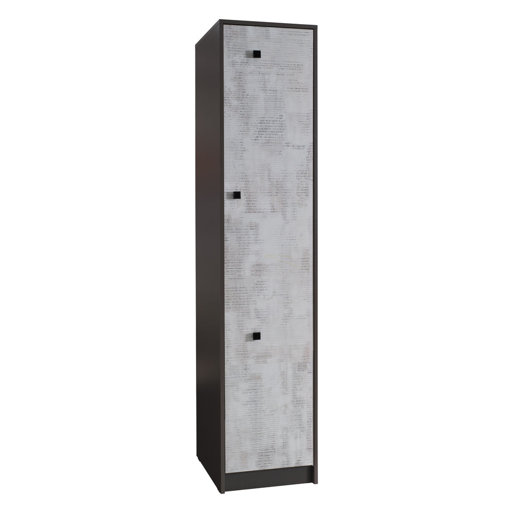 Tommy Hochschrank schmal 50 cm mit 1 Tür – Graphit / Enigma