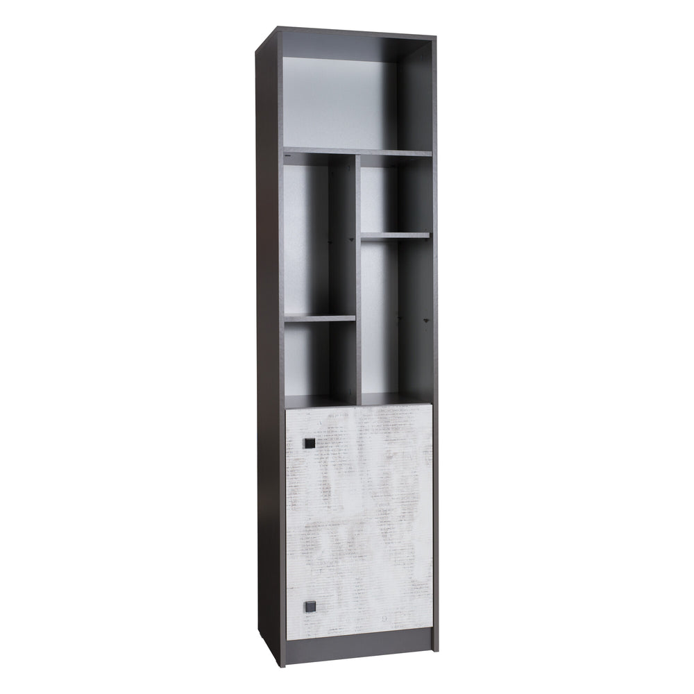 Tommy Standregal schmal 50 cm mit 1 Tür – Graphit / Enigma