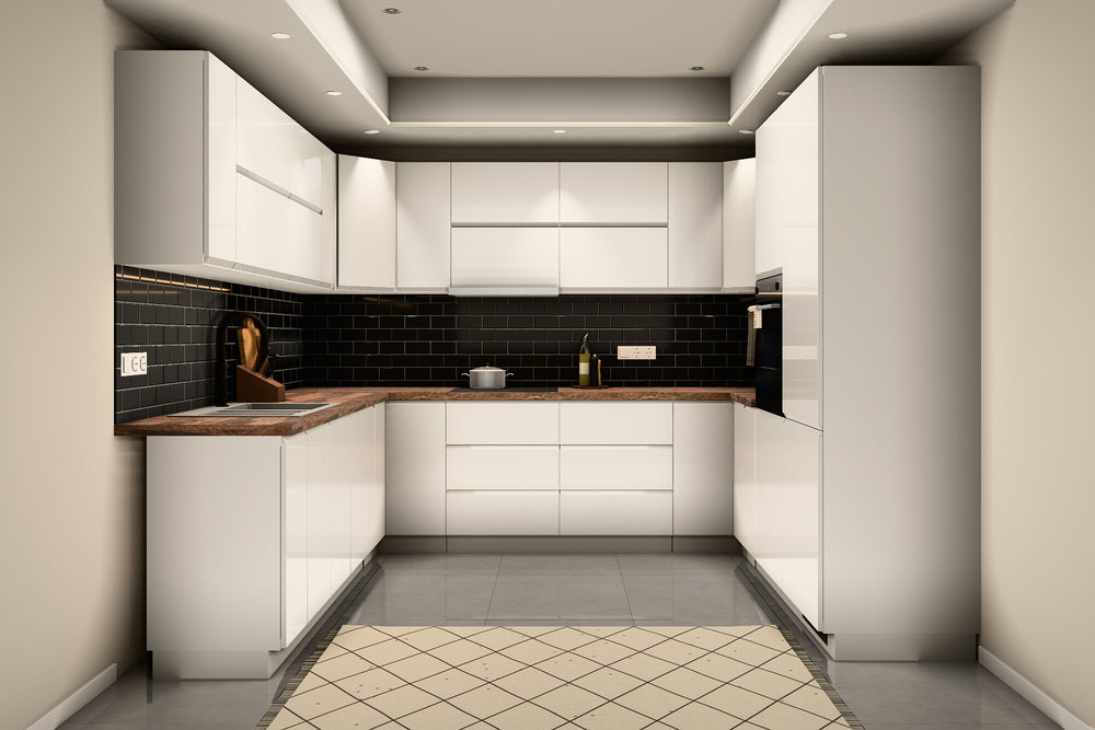 U-Küche Velmora Weiß Hochglanz – 300 × 260 × 240 cm – KÜ-VELM-022