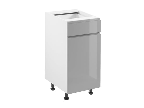 Unterschrank 40 cm – Velmora D40S1 Grau/Hochglanz