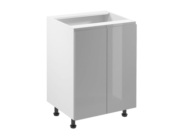 Unterschrank 60 cm – Velmora D60 Grau/Hochglanz