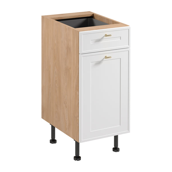 Unterschrank D40S1 P/L – Sorento Sonoma Eiche Weiß – Schlichtes und elegantes Design für Ihre Küche.
