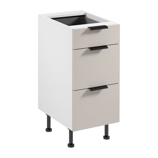 Unterschrank D40S3 AX – Sorento Weiß Beige – Praktisches Design mit 3 Schubladen.