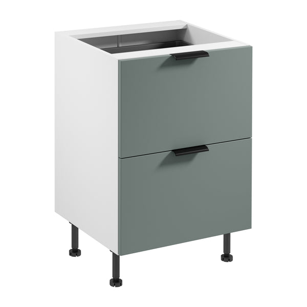 Unterschrank D60S2+1 AX – Sorento Weiß Grün – Mehr Platz für Vorräte und Küchenutensilien.