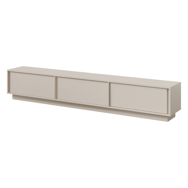 Velor TV-Lowboard 230 cm mit 3 Klappen – Kaschmir