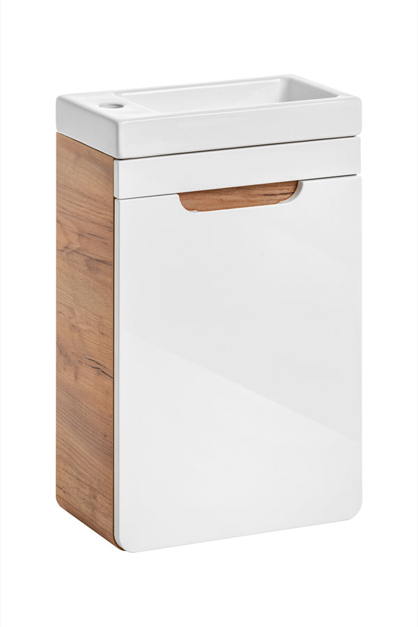 Waschbeckenunterschrank Amaris Weiß Hochglanz 40 × 60 × 22 cm mit 1 Tür