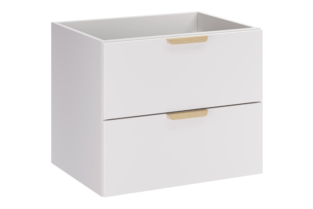 Waschbeckenunterschrank Asteya Weiß matt 60 × 50 × 45,6 cm mit 2 Schubladen