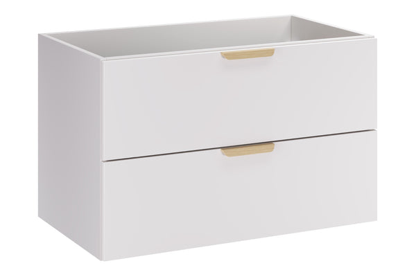 Waschbeckenunterschrank Asteya Weiß matt 80 × 50 × 45,6 cm mit 2 Schubladen