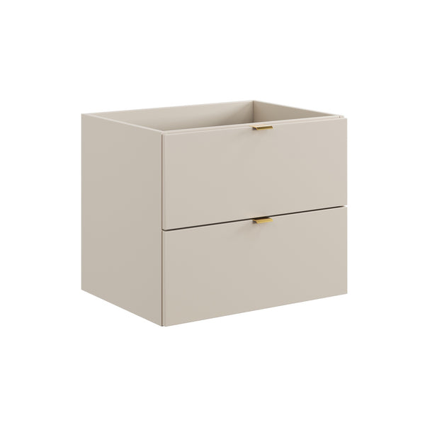 Waschbeckenunterschrank Dalvira Kaschmir matt 60 × 50 × 46 cm mit 2 Schubladen