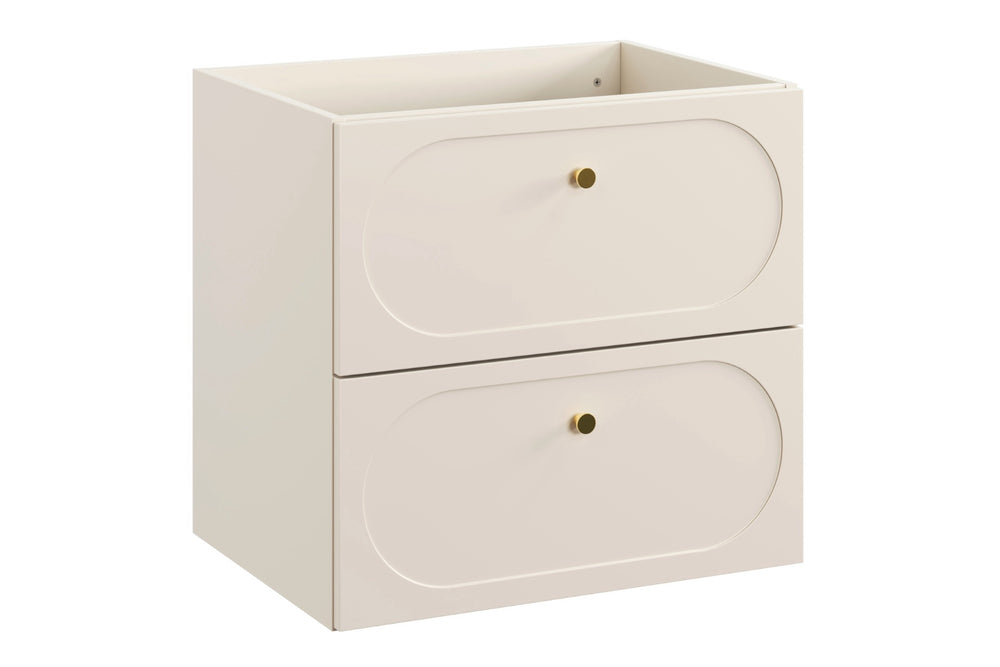 Waschbeckenunterschrank Donessa Sand 60,2 × 57 × 46 cm mit 2 Schubladen