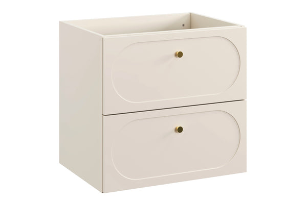 Waschbeckenunterschrank Donessa Sand 60,2 × 57 × 46 cm mit 2 Schubladen