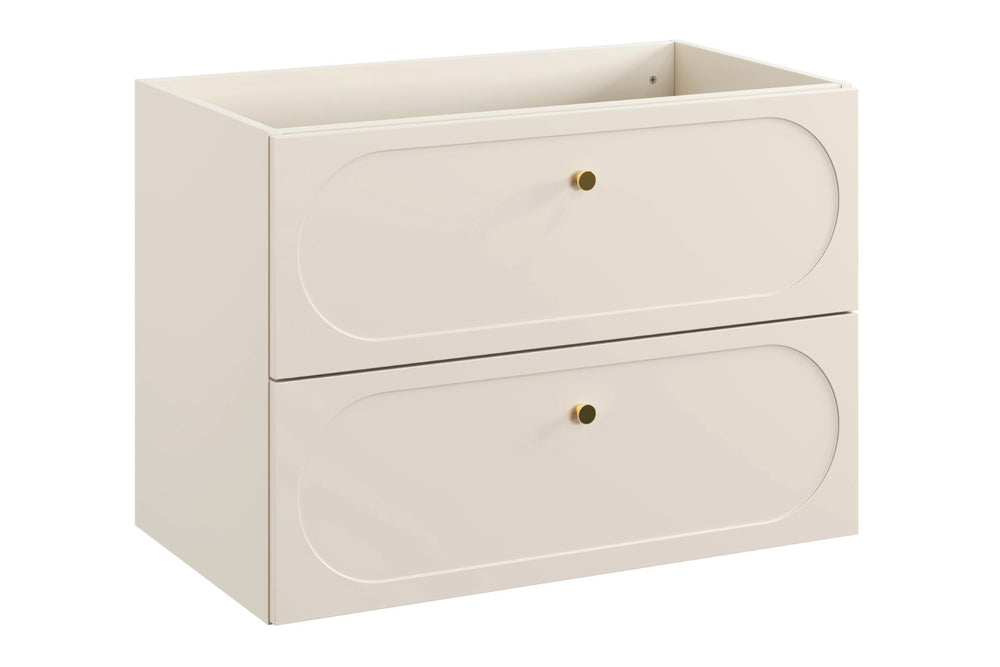 Waschbeckenunterschrank Donessa Sand 80,2 × 57 × 46 cm mit 2 Schubladen