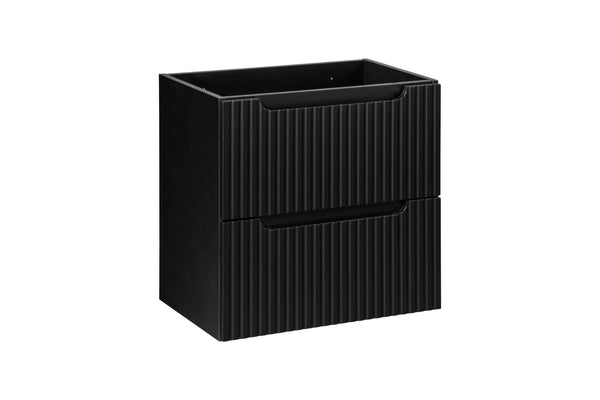 Waschbeckenunterschrank Novira Schwarz matt 60 × 57 × 39 cm mit 2 Schubladen