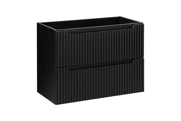 Waschbeckenunterschrank Novira Schwarz matt 80 × 57 × 39 cm mit 2 Schubladen