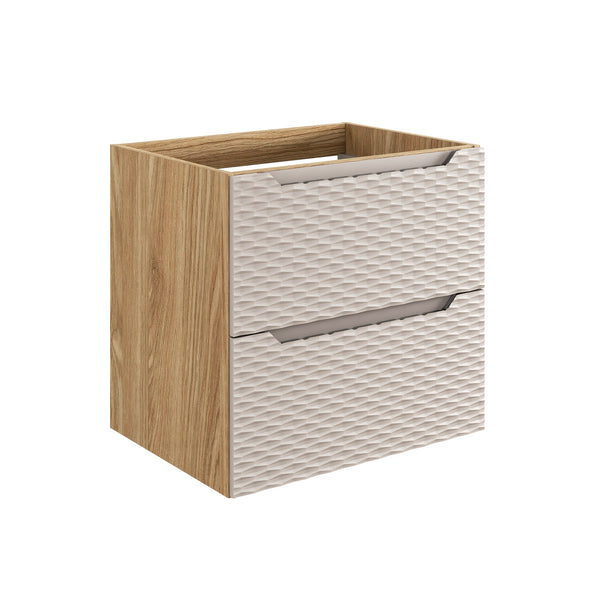 Waschbeckenunterschrank Oceana Beige 60 × 57 × 46 cm mit 2 Schubladen