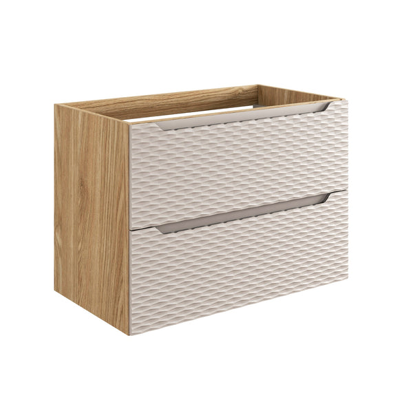 Waschbeckenunterschrank Oceana Beige 80 × 57 × 46 cm mit 2 Schubladen
