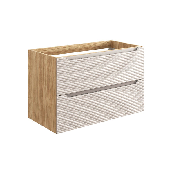 Waschbeckenunterschrank Oceana Beige 90 × 57 × 46 cm mit 2 Schubladen