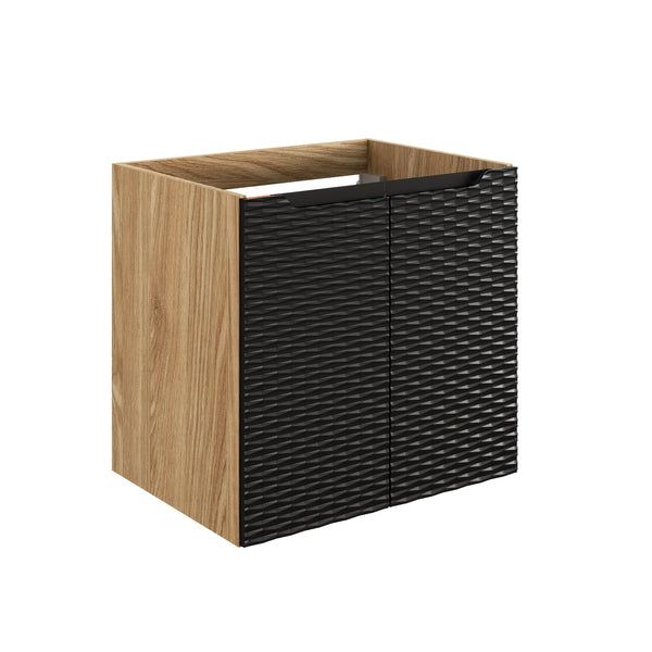 Waschbeckenunterschrank Oceana Schwarz matt 60 × 57 × 46 cm mit 2 Türen