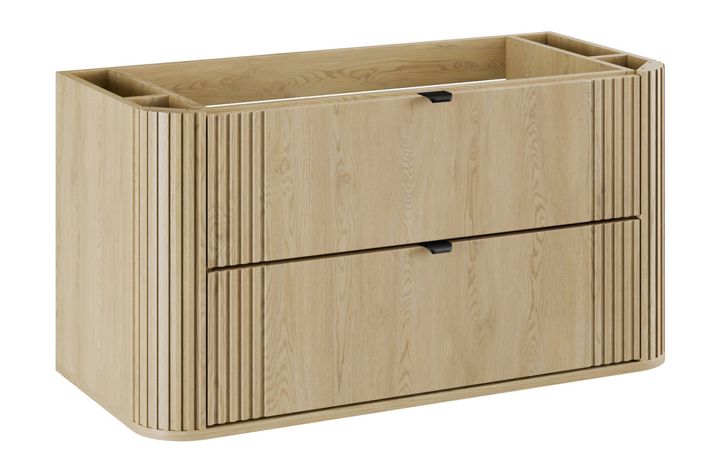 Waschbeckenunterschrank Ovara Cremona Eiche 100 × 52 × 45,8 cm mit 2 Schubladen